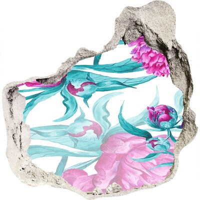 Autocollant mural trou Jardin fleuri derrière le mur