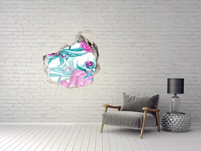 Autocollant mural trou Jardin fleuri derrière le mur