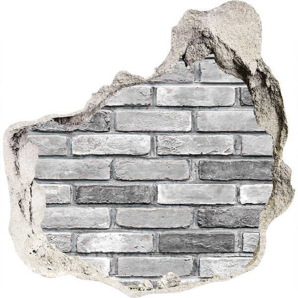 Autocollant à effet 3d trou Mur de briques endommagé