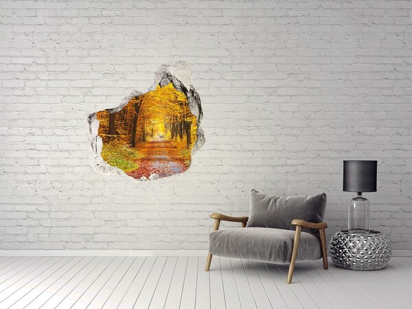 Autocollant mural trou Allée d'automne dans la forêt