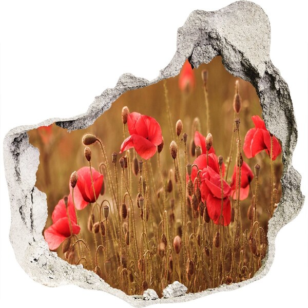 Autocollant mural trou Des fleurs parmi les ruines du mur