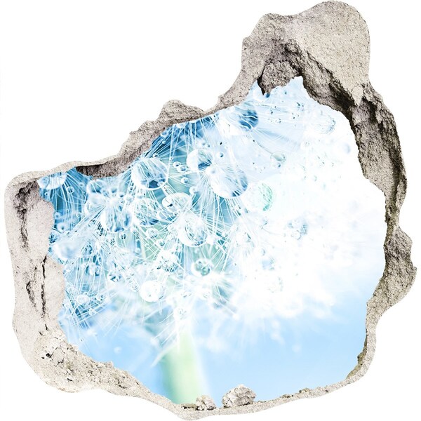 Autocollant mural trou Pissenlits en bleu