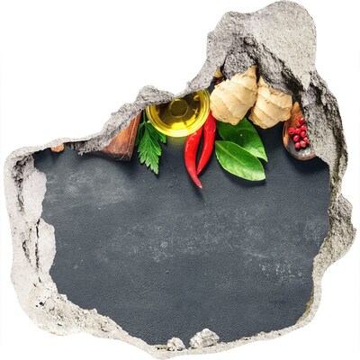 Sticker mural effet trou Saveurs culinaires d'au-delà des murs