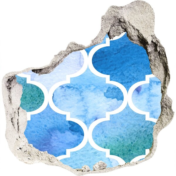 Autocollant à effet 3d trou Mosaïque marine dans un trou de mur