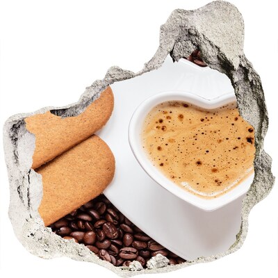 Autocollant mural trou Café avec des biscuits