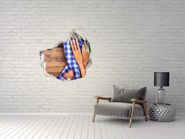 Sticker mural effet trou Coin culinaire