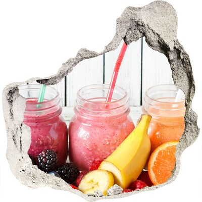 Sticker trou dans le mur Smoothies aux fruits dans un bar discret
