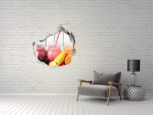 Sticker trou dans le mur Smoothies aux fruits dans un bar discret