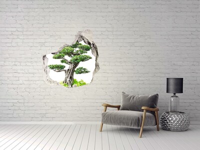 Autocollant à effet 3d trou Un bonsai grès