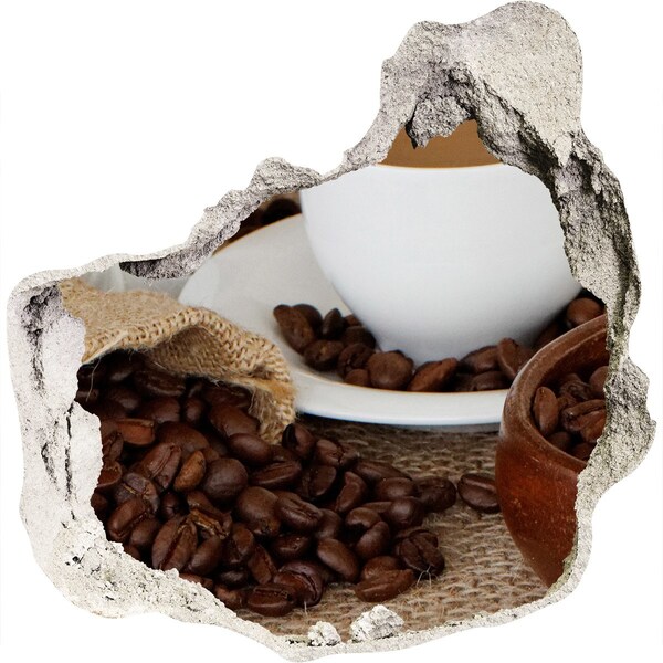 Autocollant mural trou Un café dans le confort de votre maison