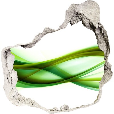 Autocollant à effet 3d trou Vague verte dans le trou du mur