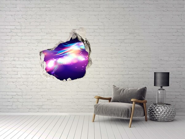 Sticker mural effet trou Une explosion cosmique de couleurs