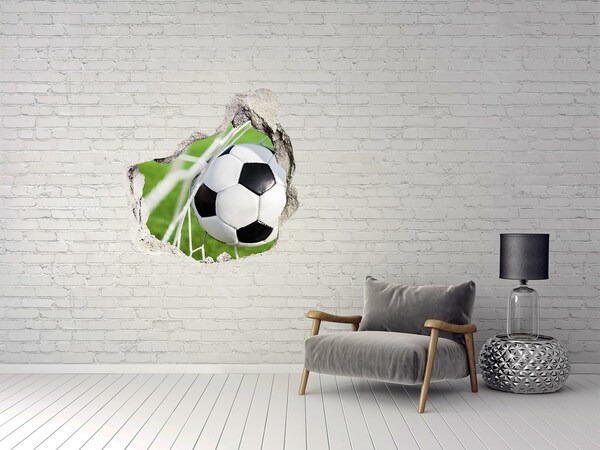 Sticker trou dans le mur Un but au football