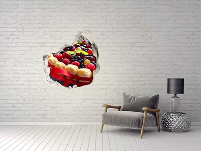 Sticker mural effet trou Gâteau aux fruits Hole in the Wall