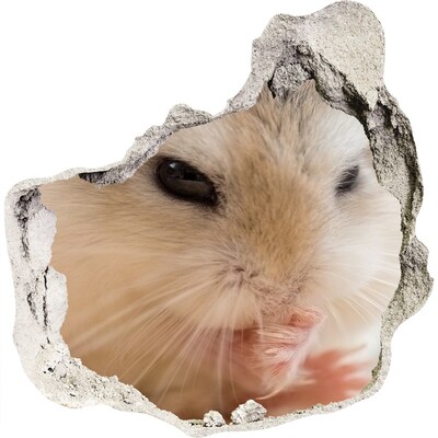 Autocollant à effet 3d trou Hamster dans un trou dans le mur
