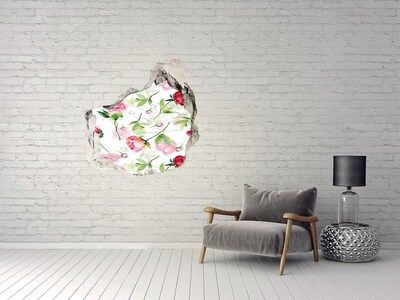 Sticker mural effet trou Peinture murale florale Hole in the Wall