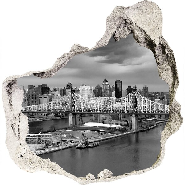 Autocollant à effet 3d trou Pont de New York