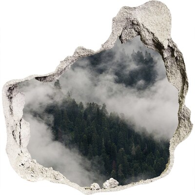 Autocollant mural trou Vallée verte dans les nuages