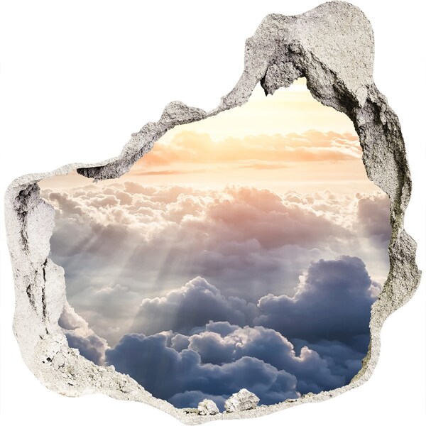 Sticker mural effet trou Le ciel est plein de nuages