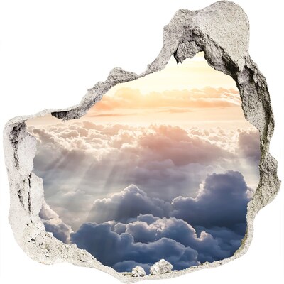 Sticker mural effet trou Le ciel est plein de nuages