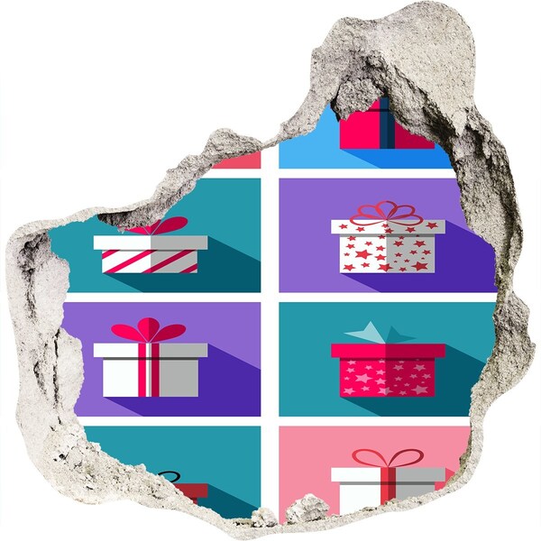 Autocollant à effet 3d trou surprises cadeaux