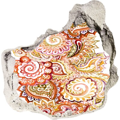 Sticker trou dans le mur Motifs colorés sur fond de béton