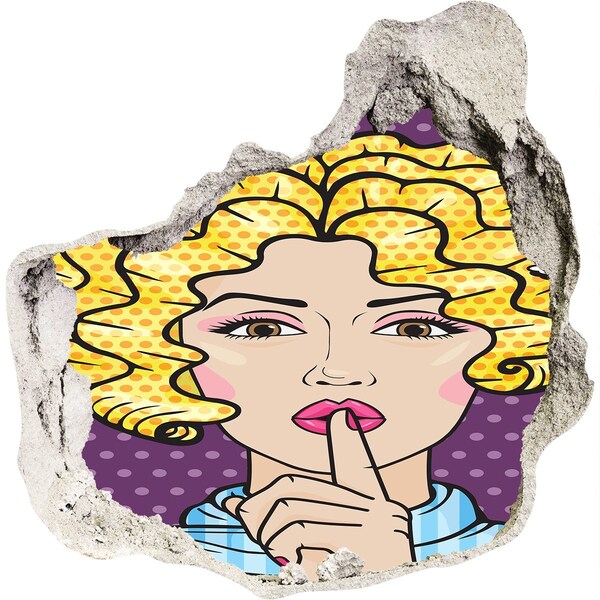 Sticker mural effet trou Une femme au sourire mystérieux