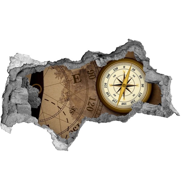 Autocollant mural trou Carte au trésor perdue