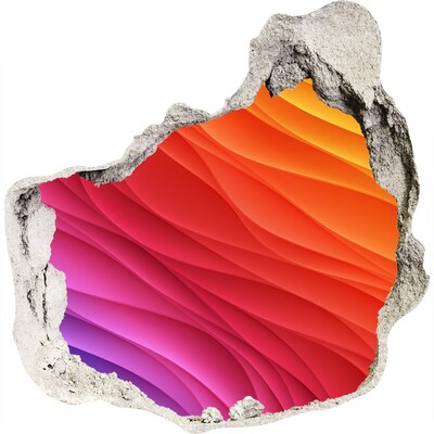 Autocollant mural trou Une vague de couleurs dans un trou dans le mur