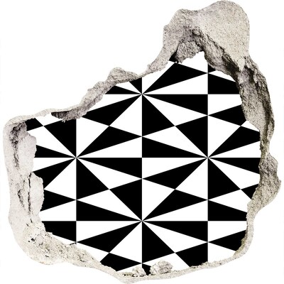 Autocollant à effet 3d trou Motifs géométriques dans un trou dans le mur