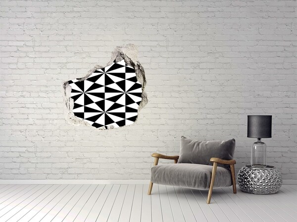 Autocollant à effet 3d trou Motifs géométriques dans un trou dans le mur