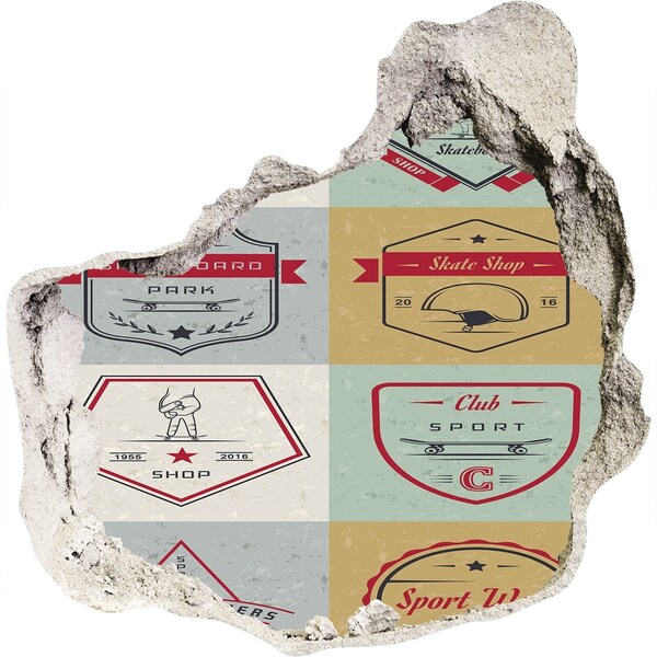 Sticker trou dans le mur Skatepark en ville