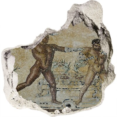Autocollant mural trou combats de gladiateurs antiques