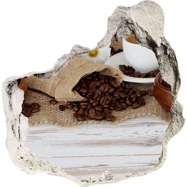 Sticker mural effet trou Café dans un cadre naturel