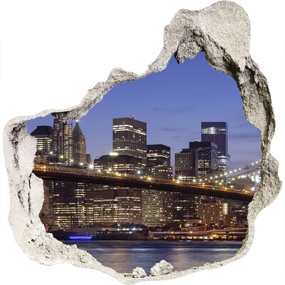 Sticker mural effet trou Vue sur la skyline de New York