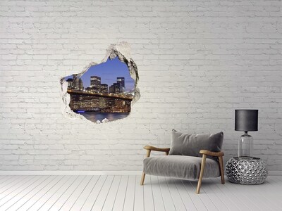 Sticker mural effet trou Vue sur la skyline de New York