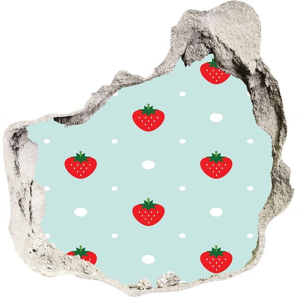Sticker trou dans le mur paradis des fraises