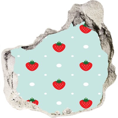 Sticker trou dans le mur paradis des fraises