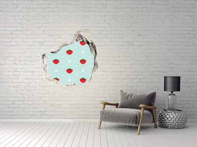 Sticker trou dans le mur paradis des fraises