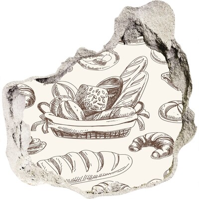 Sticker trou dans le mur Panier de pain