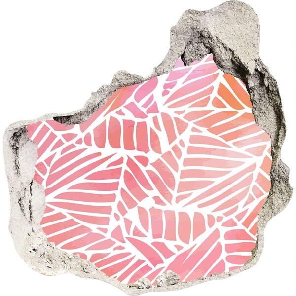 Sticker mural effet trou Motif de feuilles tropicales