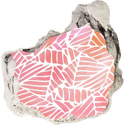 Sticker mural effet trou Motif de feuilles tropicales