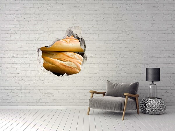 Autocollant à effet 3d trou Baguettes fraîches dans le mur