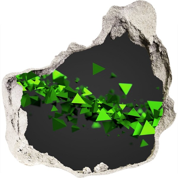 Autocollant mural trou Géométrie verte dans un trou dans le mur