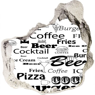 Autocollant mural trou Chaos culinaire