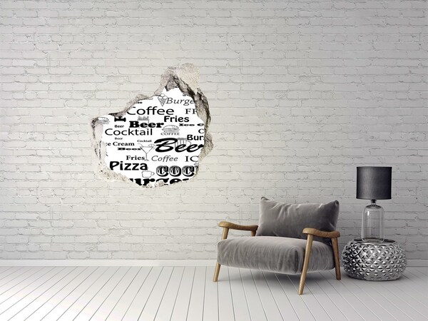 Autocollant mural trou Chaos culinaire