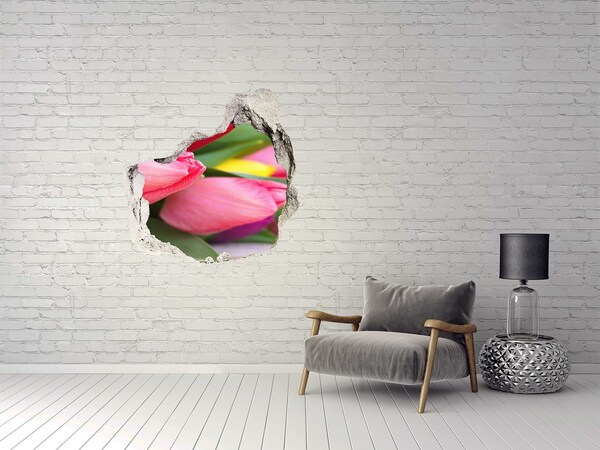 Autocollant à effet 3d trou Un paradis fleuri derrière le mur