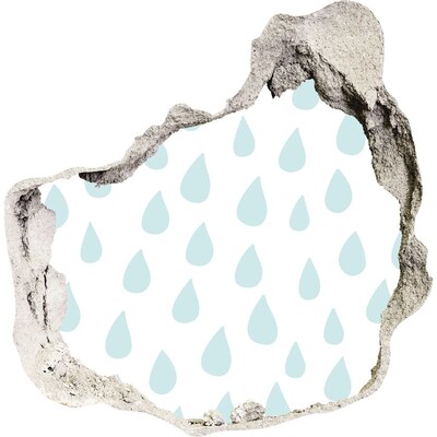 Autocollant à effet 3d trou Des gouttes de pluie derrière le mur