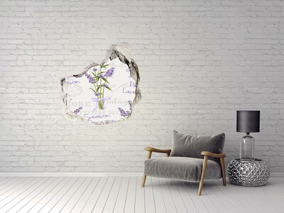 Sticker mural effet trou Jardin de lavande vintage