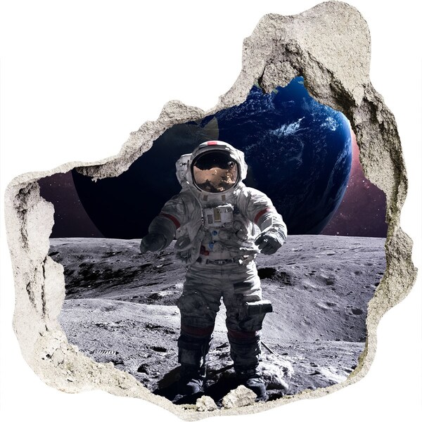 Autocollant mural trou Astronaute sur la Lune